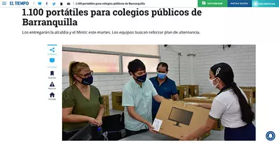 1.100 port&aacute;tiles para colegios p&uacute;blicos de Barranquilla