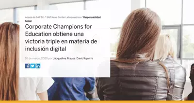 Corporate Champions for Education obtiene una victoria triple en materia de inclusi&oacute;n digital