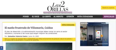 El sue&ntilde;o frustrado de Villamar&iacute;a, Caldas