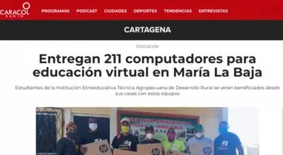 Entregan 211 computadores para educaci&oacute;n virtual en Mar&iacute;a La Baja
