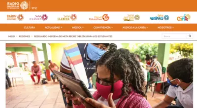 Resguardo ind&iacute;gena de Meta recibe tabletas para los estudiantes