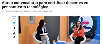Abren convocatoria para certificar docentes en pensamiento tecnol&oacute;gico