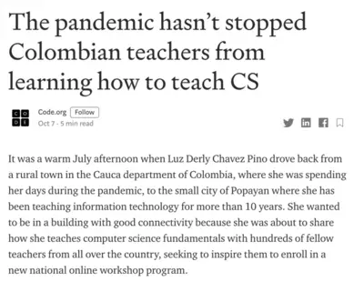 The pandemic hasn&rsquo;t stopped Colombian teachers from learning how to teach CS