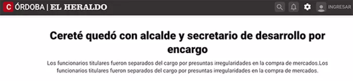 Ceret&eacute; qued&oacute; con alcalde y secretario de desarrollo por encargo