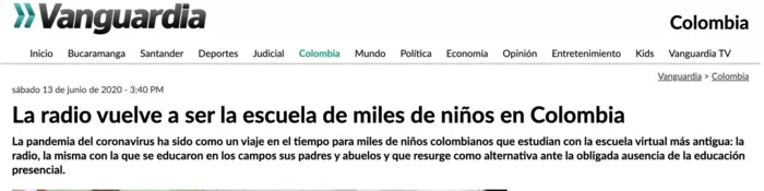 La radio vuelve a ser la escuela de miles de ni&ntilde;os en Colombia
